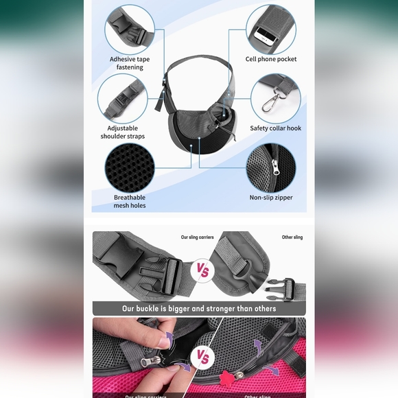 YUDODO Dog Carrying Crossbody Satchel Bag - Picture 6 of 7